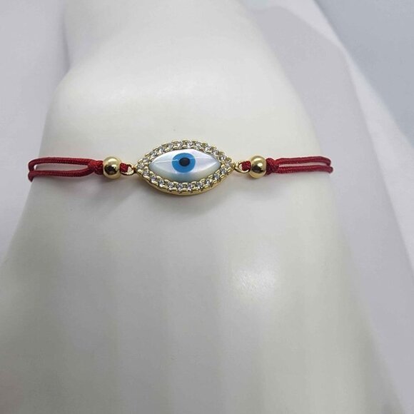 NEW Sterling Silver 925 Evil Eye Red String Bracelet – Protection & Style - Picture 1 of 7